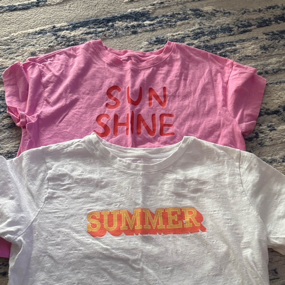 Pink and White crop T-Shirts Set